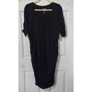 Torrid Black Super‎ Soft Elbow Sleeve Bodycon Stretch Mini Dress Size 2X (18-20)
